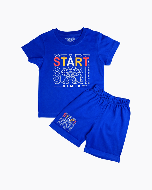 Summer Kids Short Set - Ink Blue
