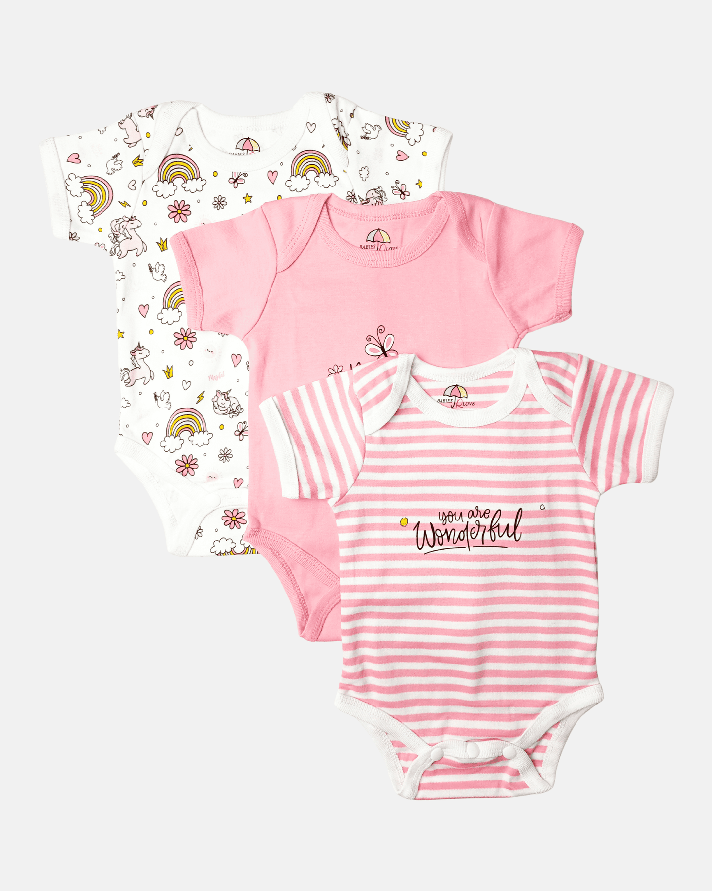 Bodysuit Pack Of 3 Short Sleeves Girl