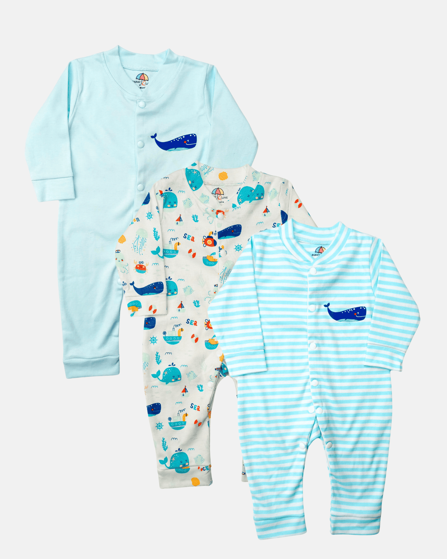 Sleepsuit Pack Of 3 Boys