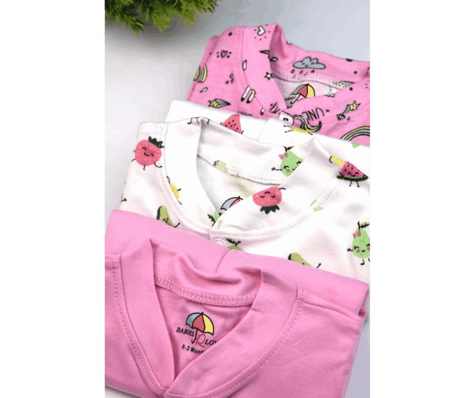 Baby Girl Sleepsuit Pack of 3 Multi