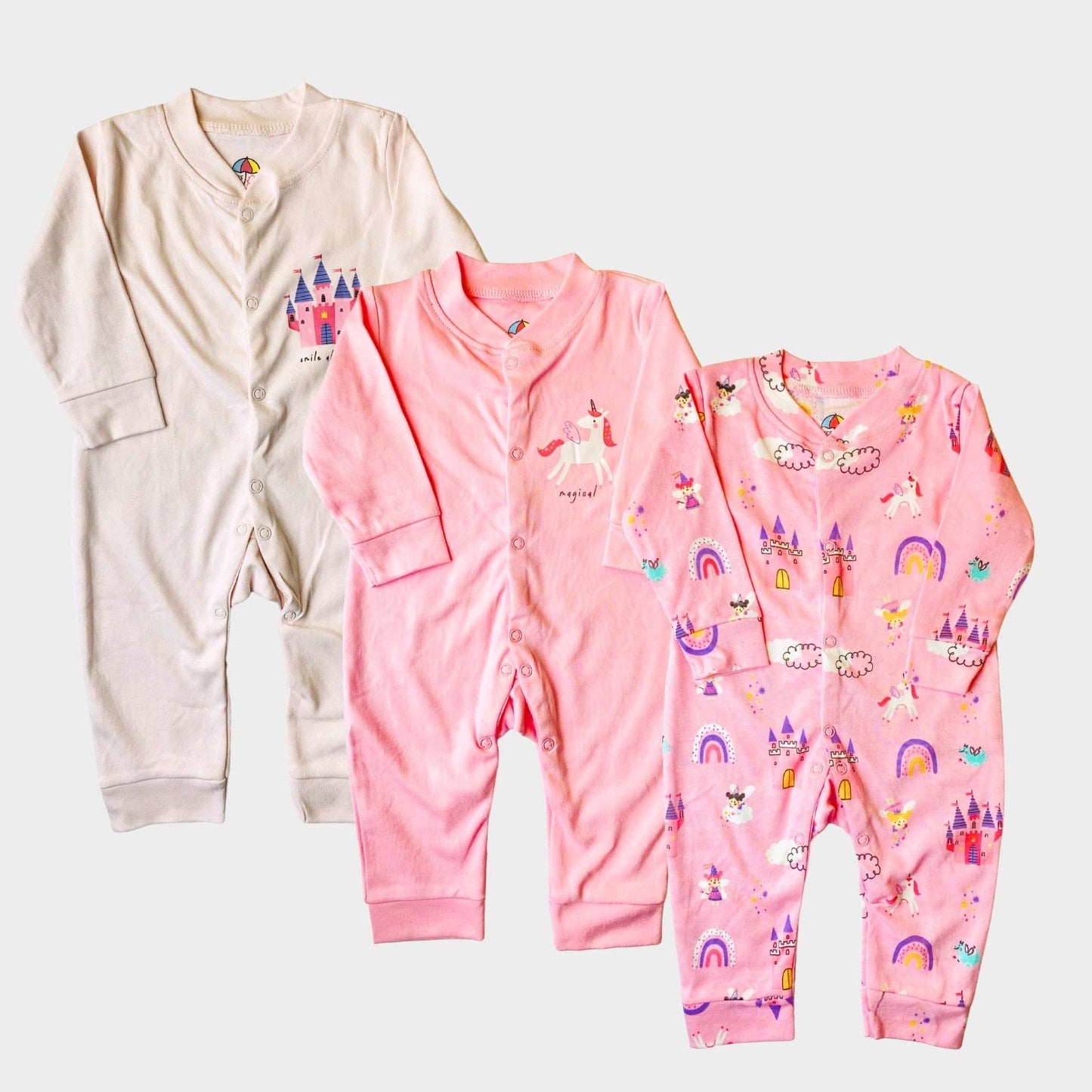 Sleepsuit Girls Pack Of 3