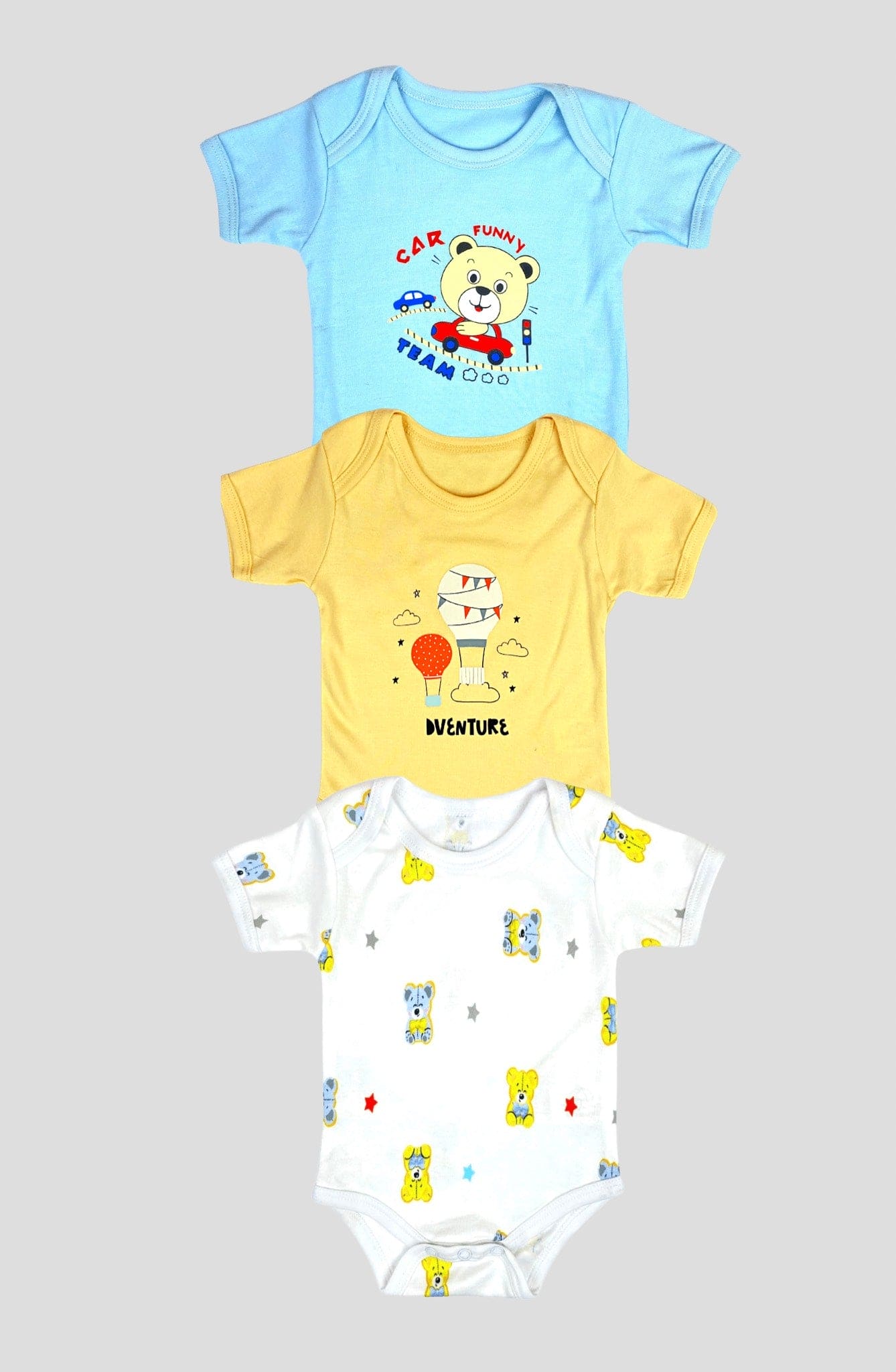 Half Sleeves Bodysuit Pack Of 3 Infants