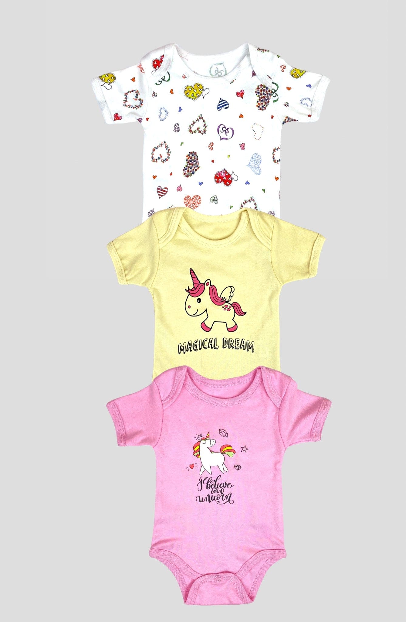 Half Sleeves Bodysuit Pack Of 3 Infants