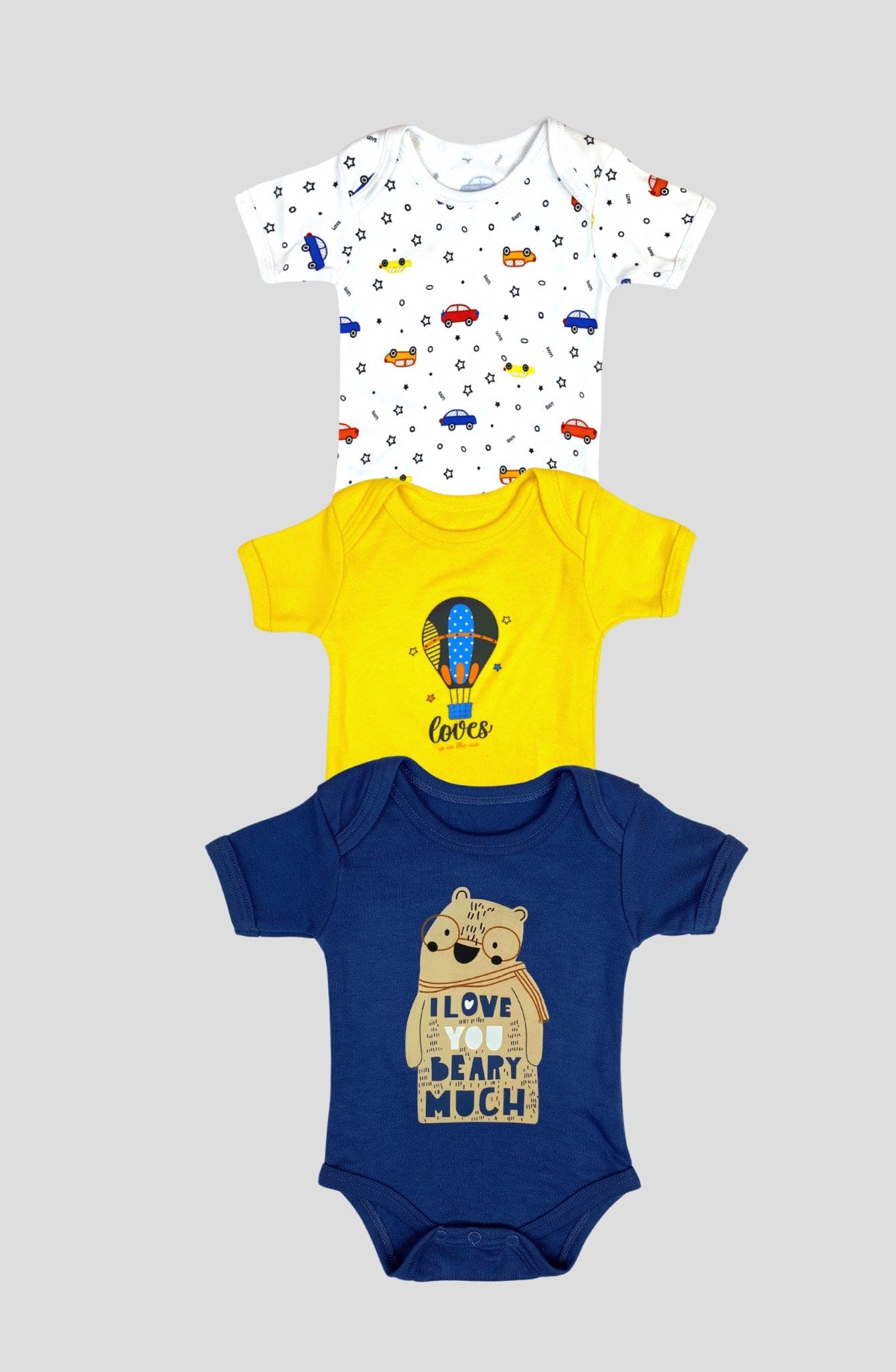Half Sleeves Bodysuit Pack Of 3 Infants