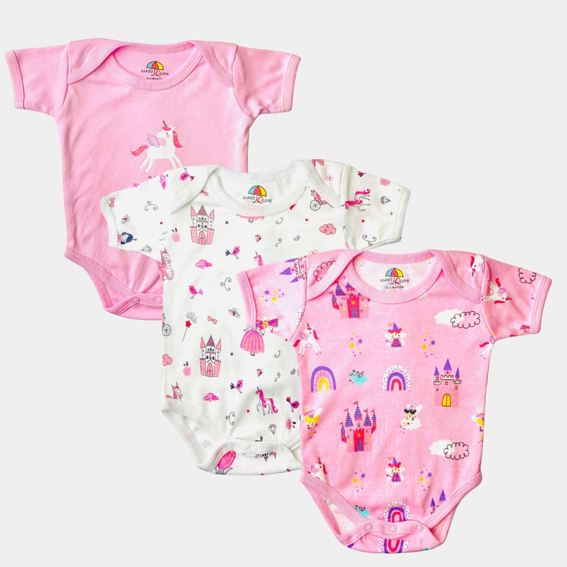 Bodysuit Pack Of 3 Girls Short Sleeves